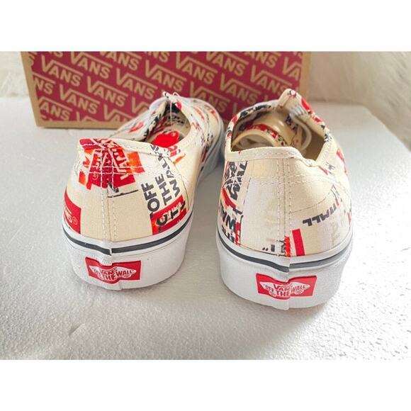 NEW UNISEX VANS OFF THE WALL US 9M Authentic PACKING TAPE design Lace-Up Sneaker - Picture 6 of 12